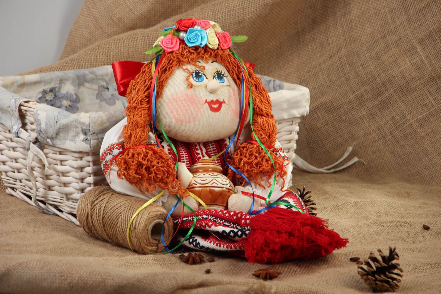 Jouet décoratif en tissu fait main pour cuisine Fille ukrainienne photo 4