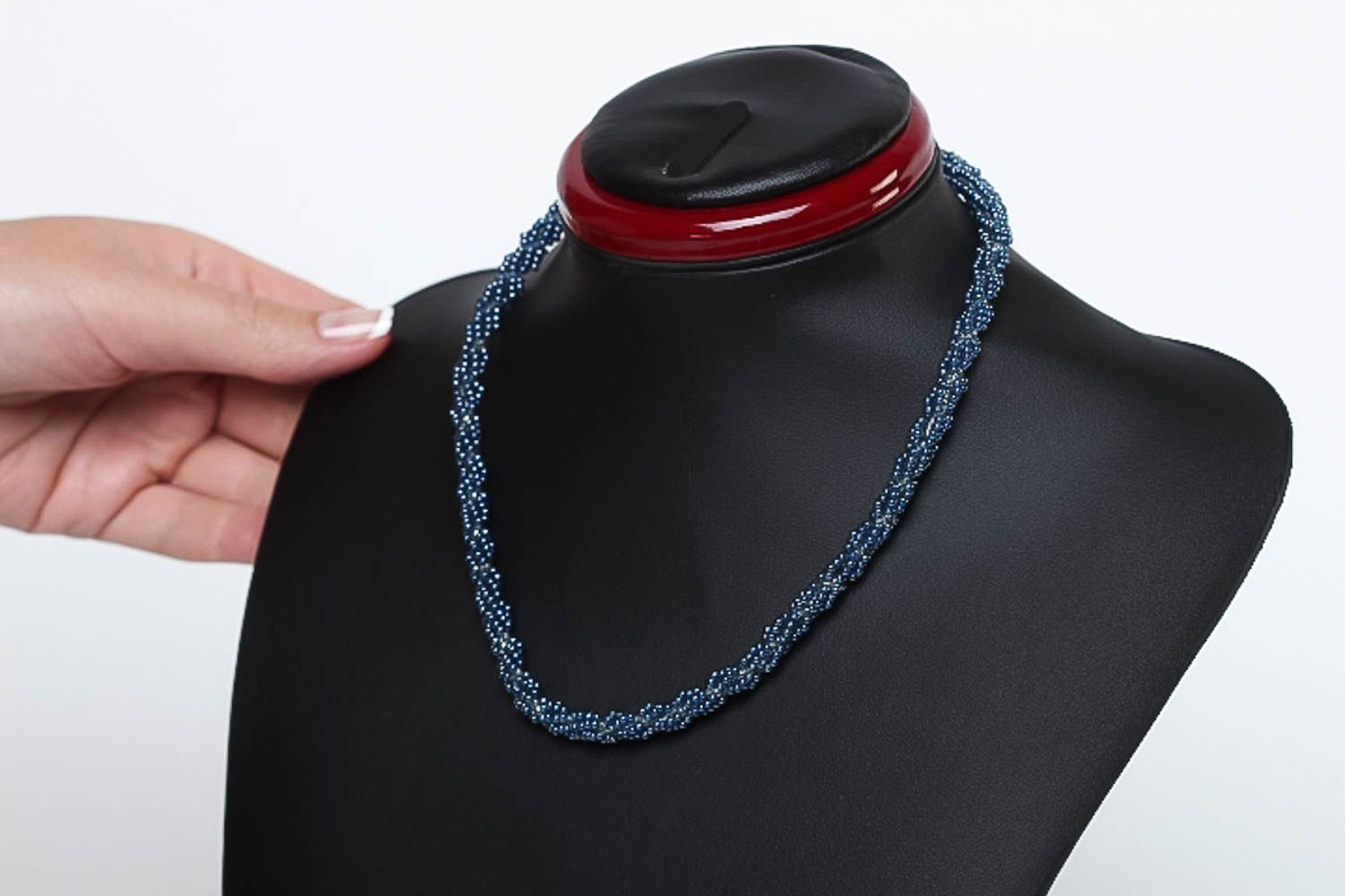 Halskette aus Rocailles handgeschaffen Damen Modeschmuck originelles Geschenk foto 5