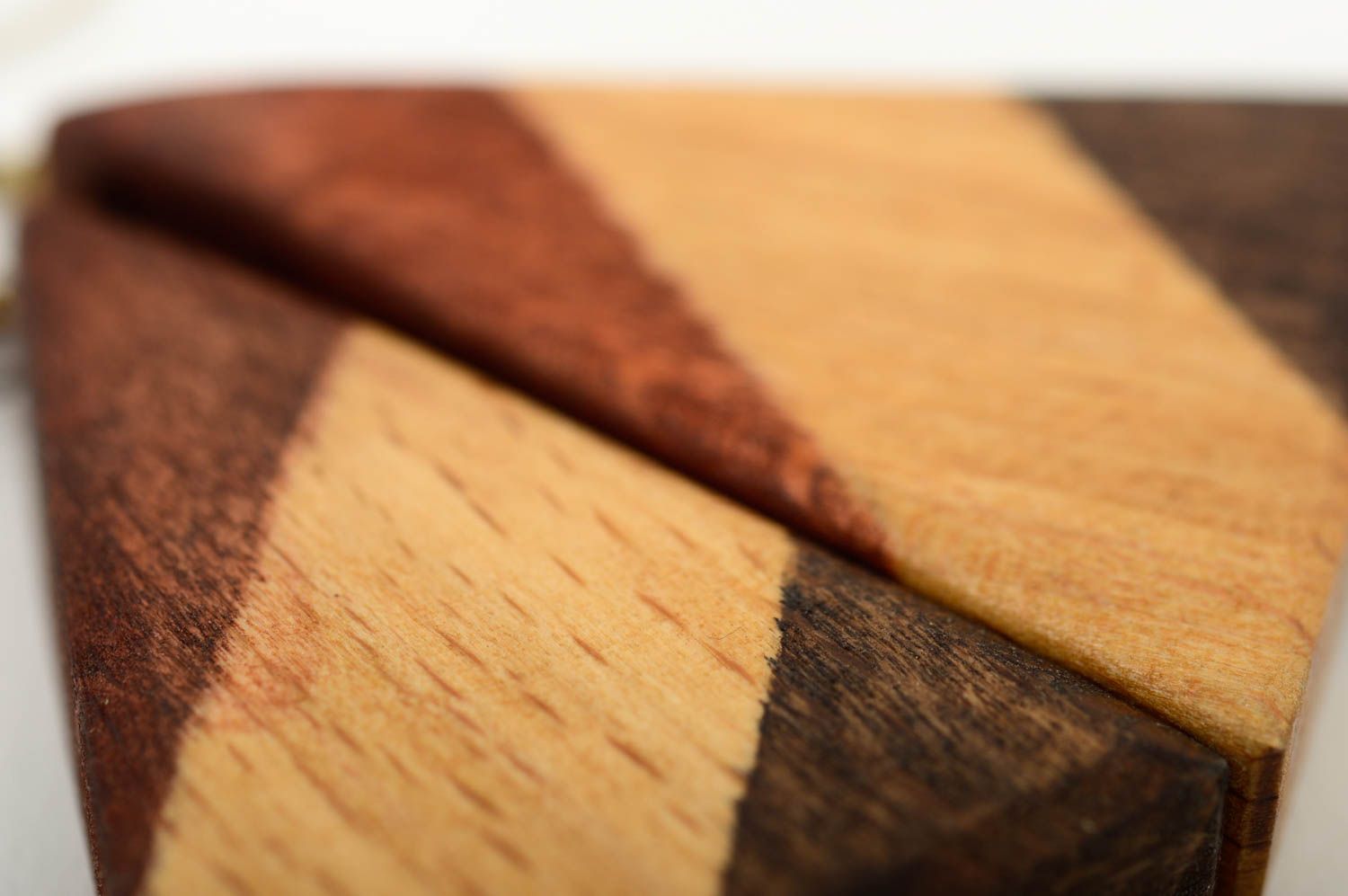 Украшение ручной работы деревянное украшение модные серьги из дерева полосатые фото 5