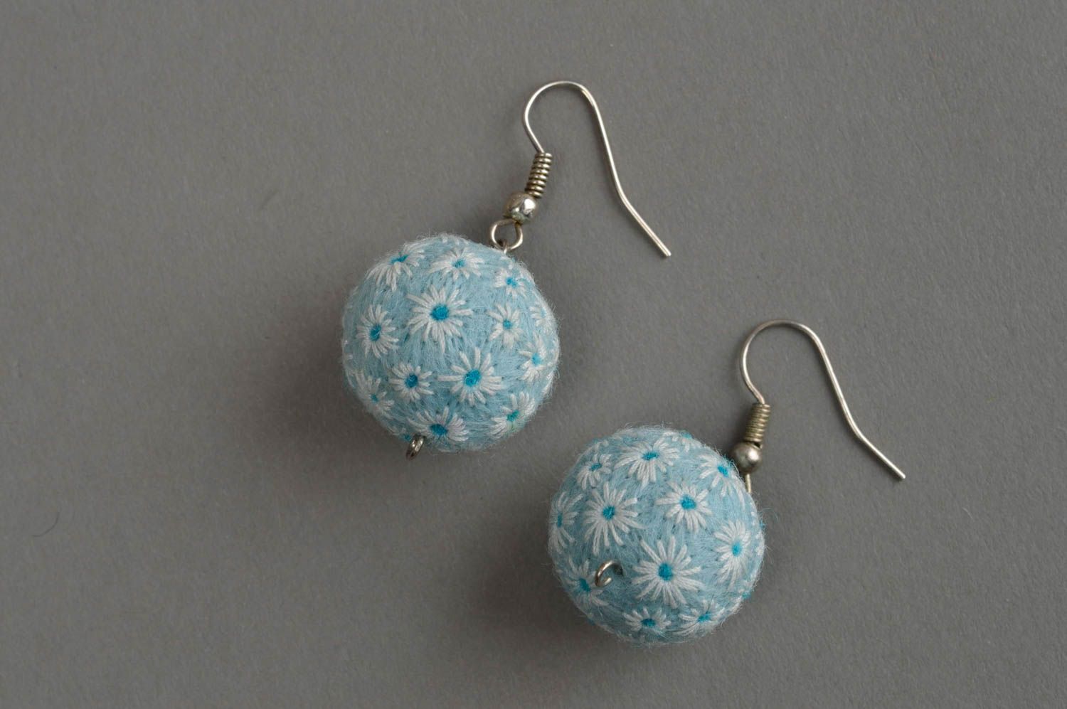 Cool earrings felted balls handmade earrings designer jewelry ladies earrings photo 4