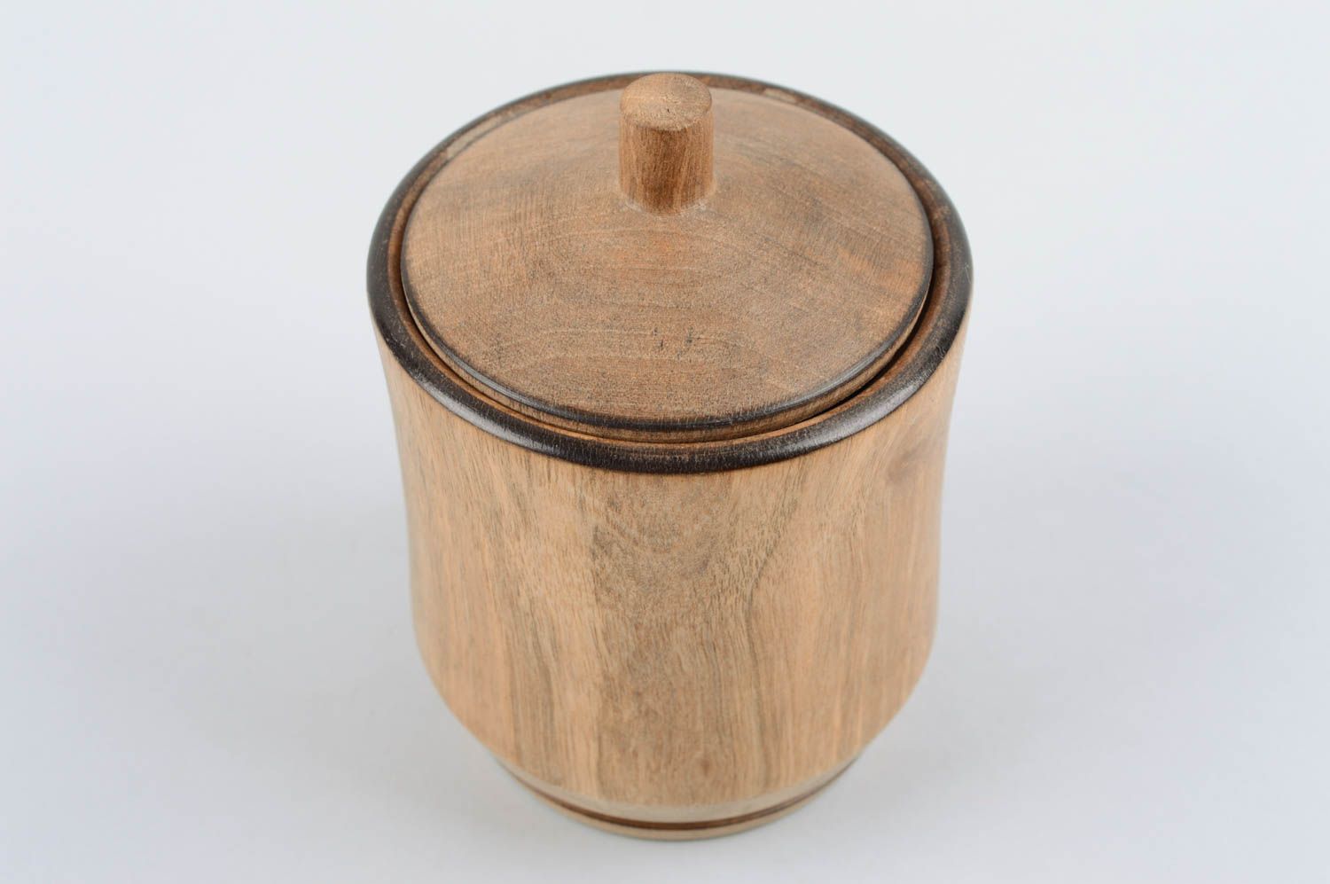 Kleiner Behälter mit Deckel handmade Holzdose rund Geschenk für Frau originell foto 3