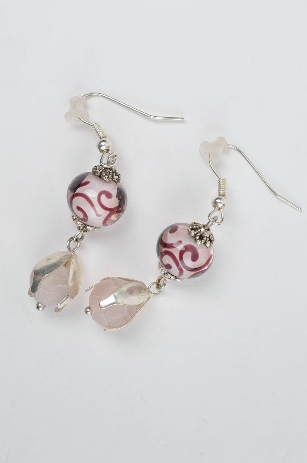 Glass elegant earrings cute designer present female jewelry gift for her photo 2