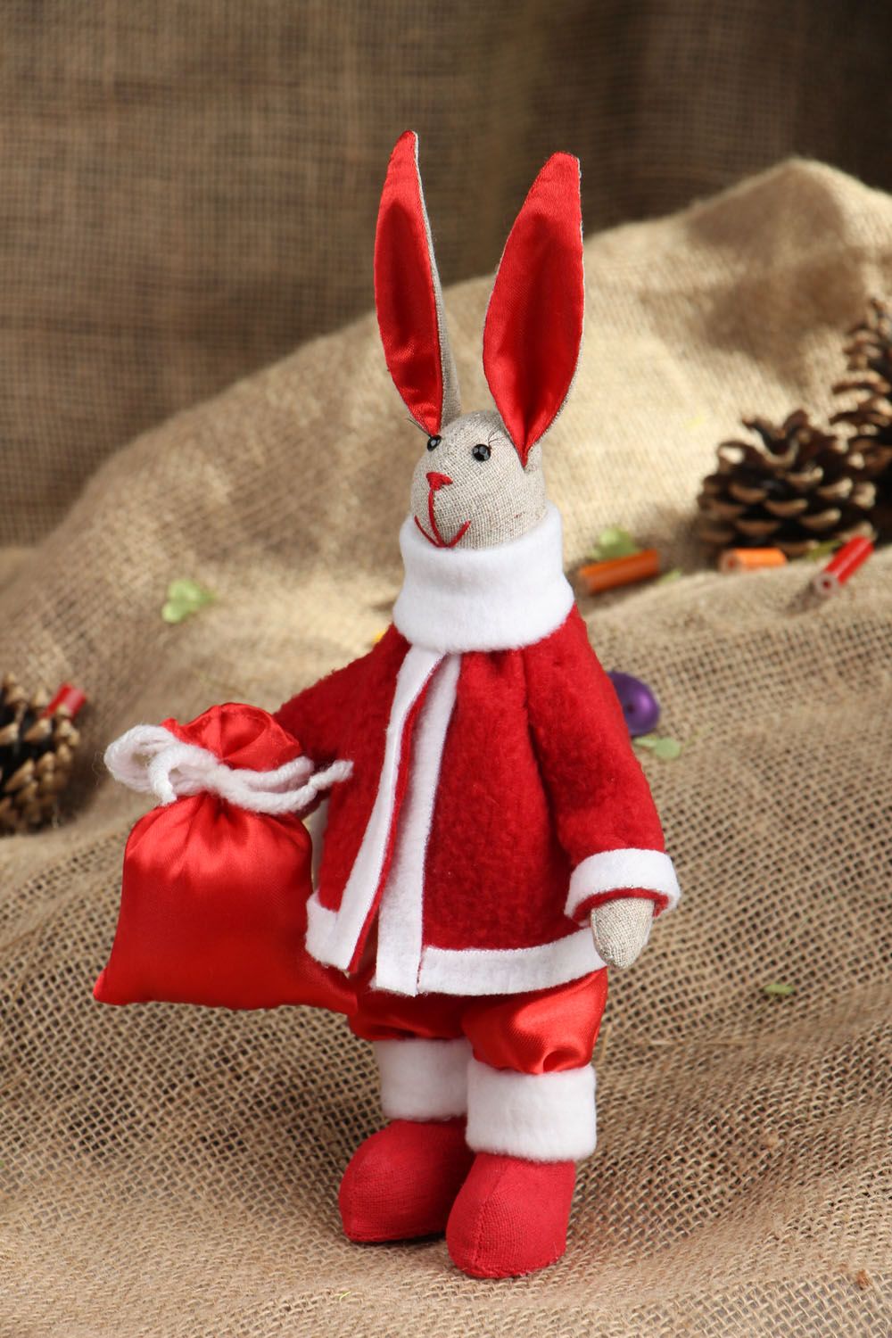 New Year's soft toy Hare photo 5