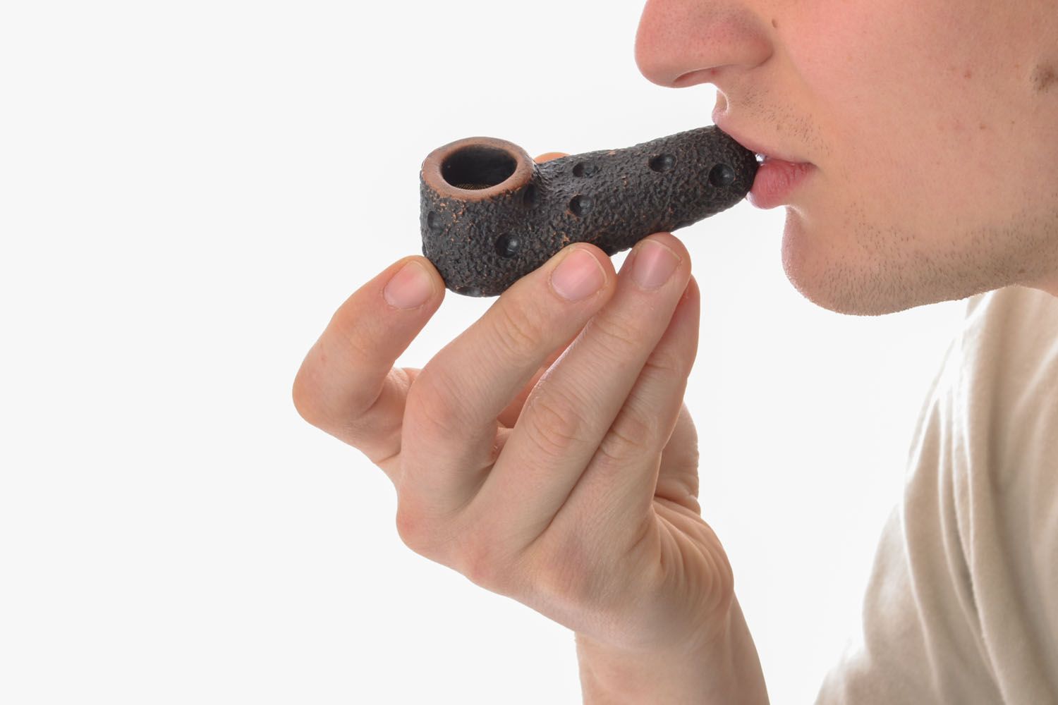 Small ceramic smoking pipe photo 5