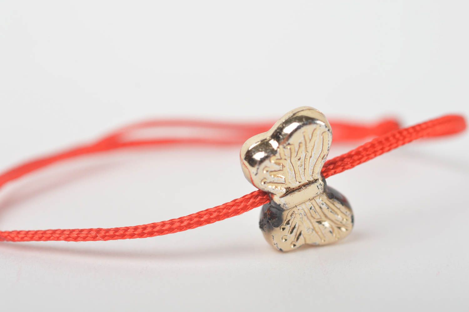 Браслет ручной работы браслет из шнурков плетеный браслет детский с бабочкой фото 3