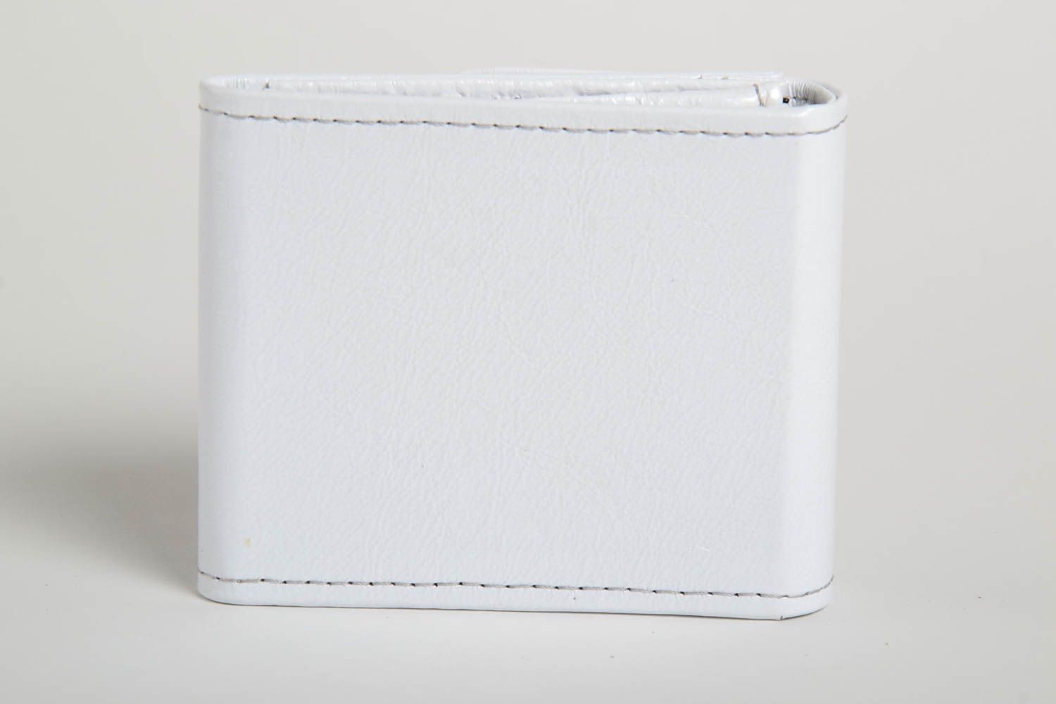 Cartera de piel blanca hecha a mano billetera de mujer accesorio de moda foto 4