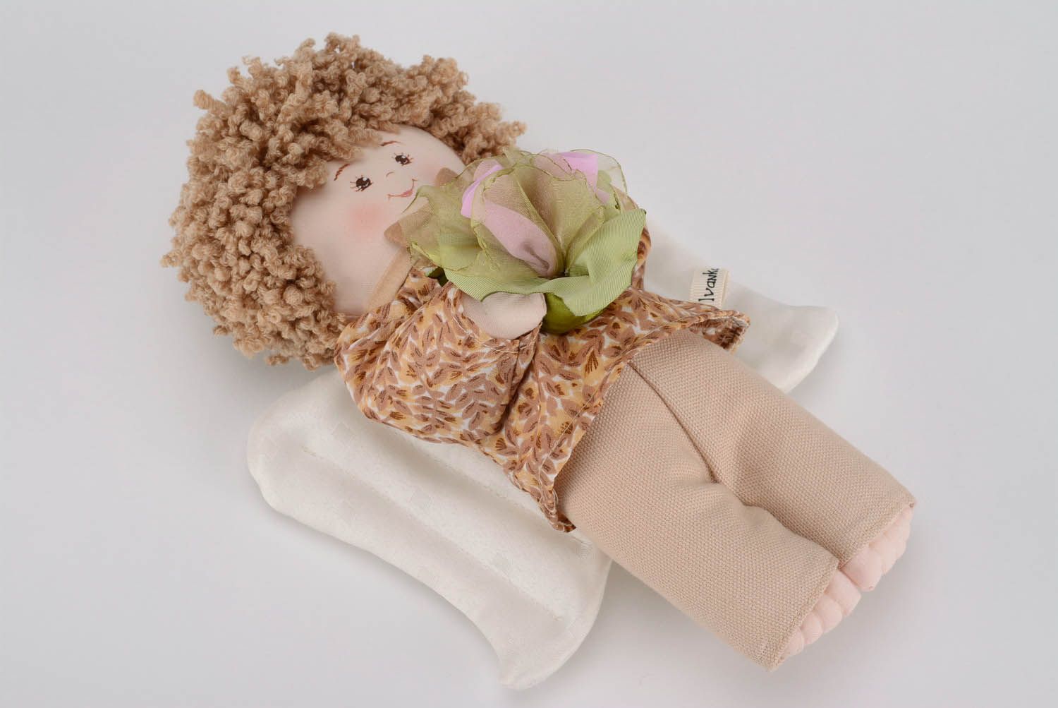 Текстильная кукла Цветочный ангелочек фото 5