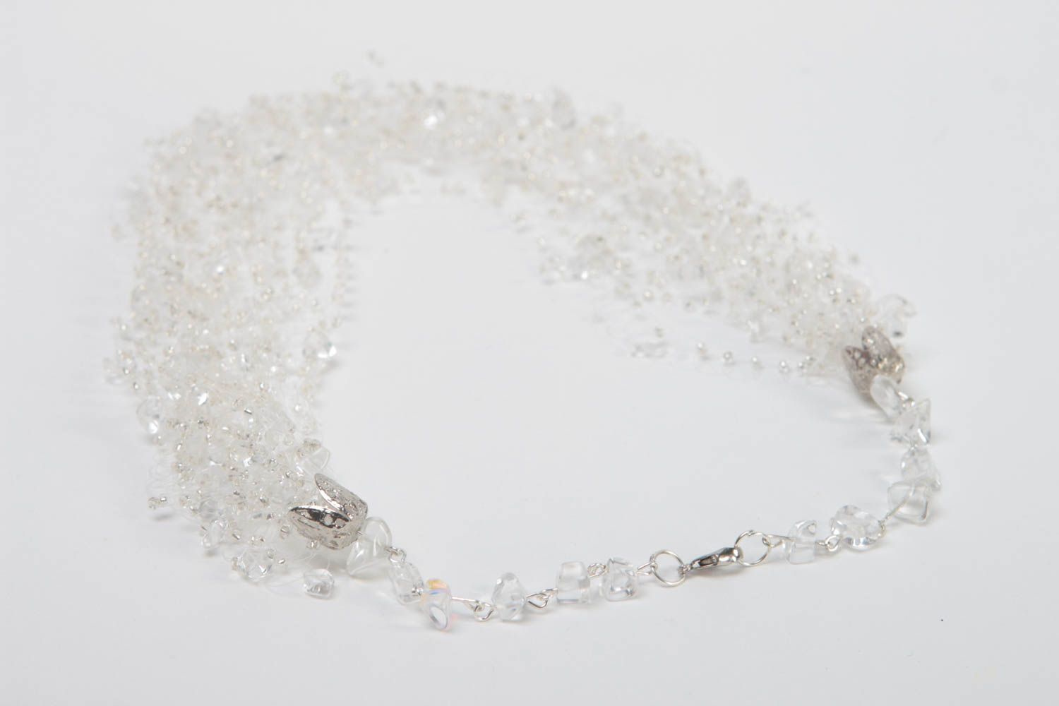 Collar de abalorios con cristal bisutería hecha a mano regalo original accesorio foto 5