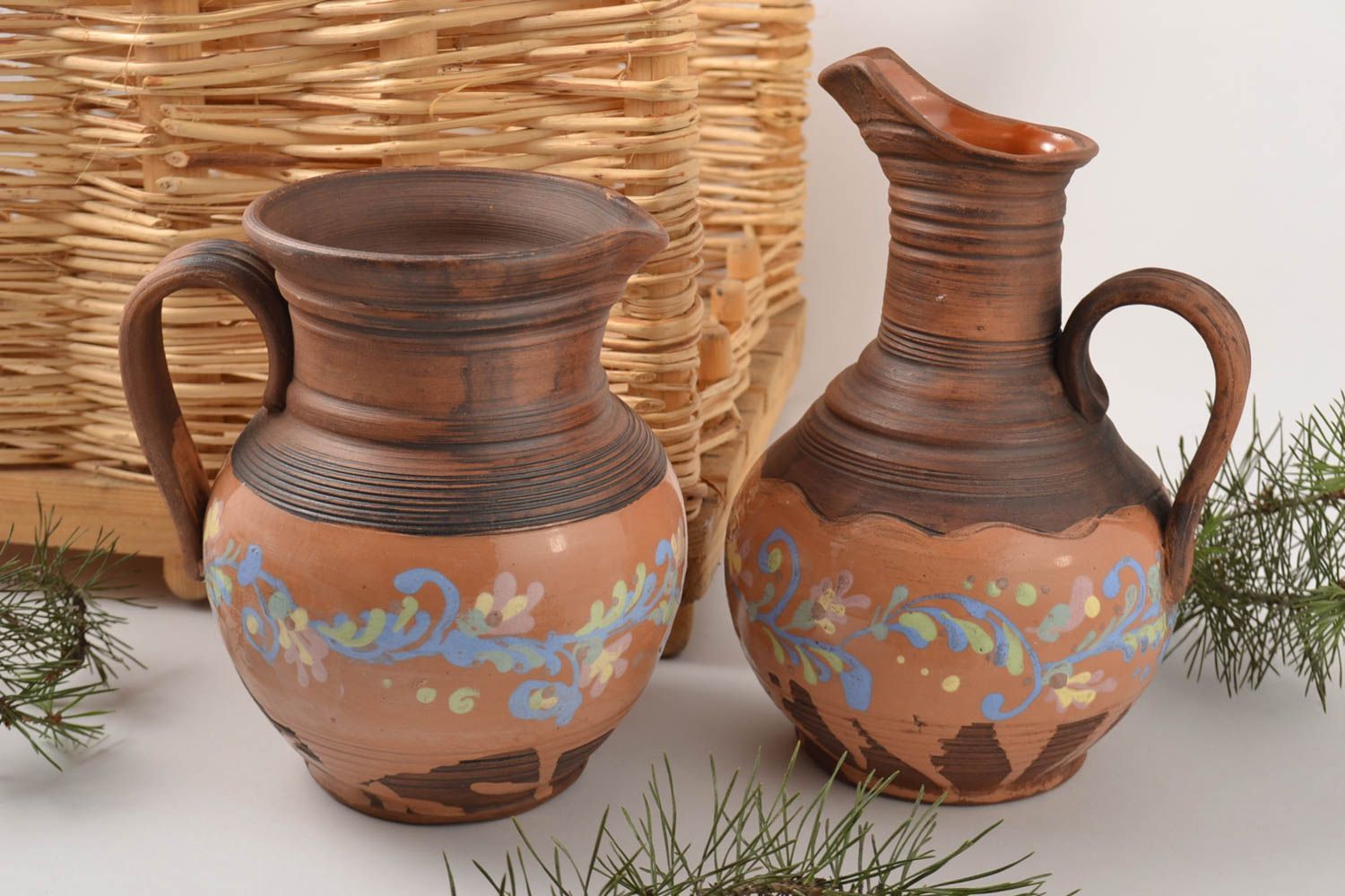 Jarros de cerámica hechoe a mano vasijas de arcilla accesorios de cocina foto 1