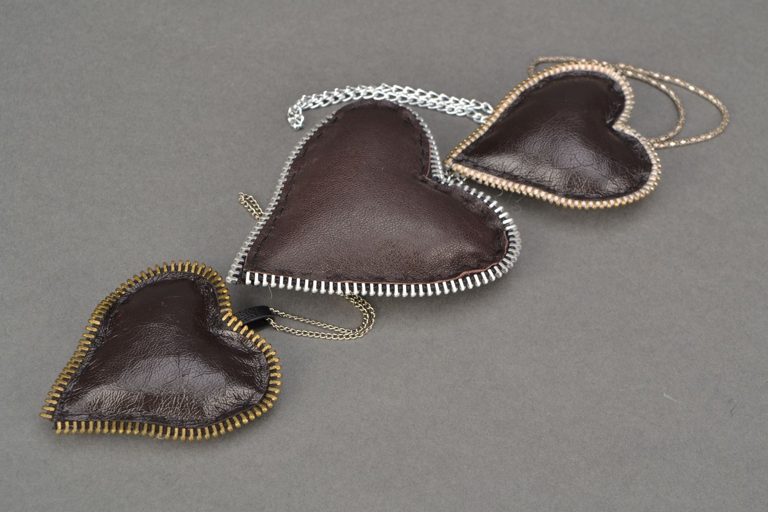 Heart shaped leather keychain photo 1
