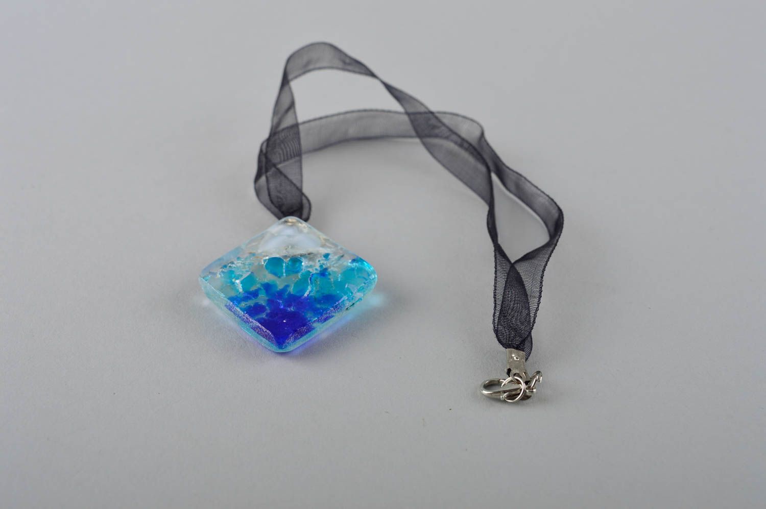 Handgemachter Schmuck Halsketten Anhänger Hals Schmuck Geschenk für Mädchen blau foto 5