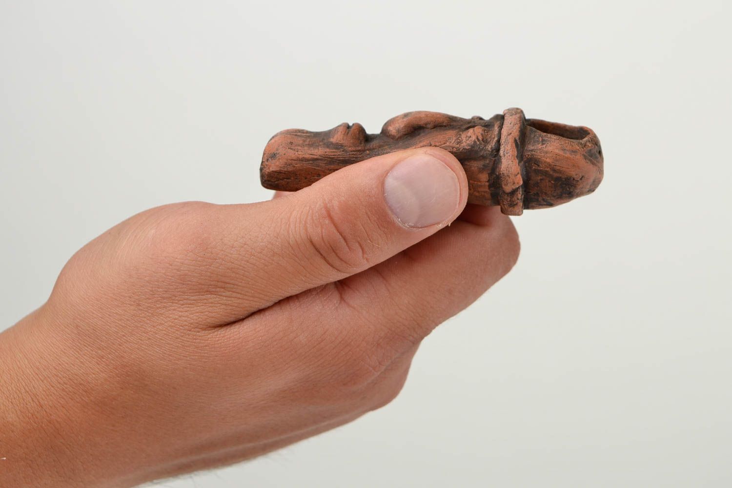Pipa de barro original hecha a mano accesorio para fumador regalo para hombres foto 2