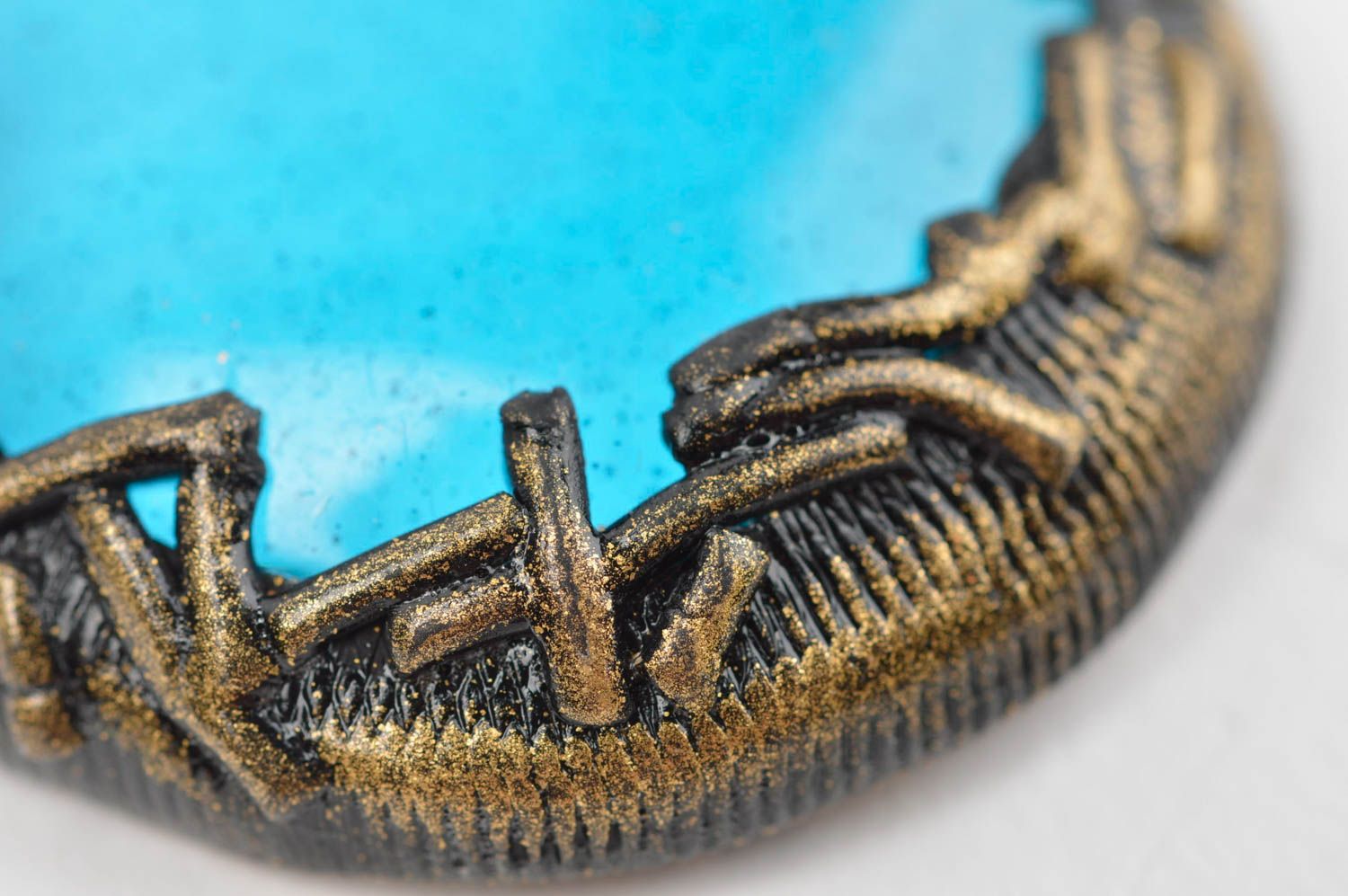 Стеклянный кулон на шнурке с полимерной глиной стильный красивый ручная работа фото 5