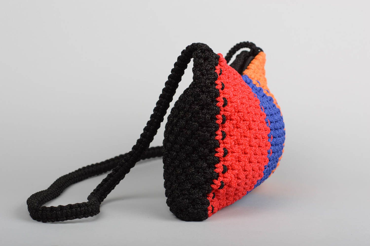 Unusual handmade woven bag textile shoulder bag macrame handbag gifts for her photo 4
