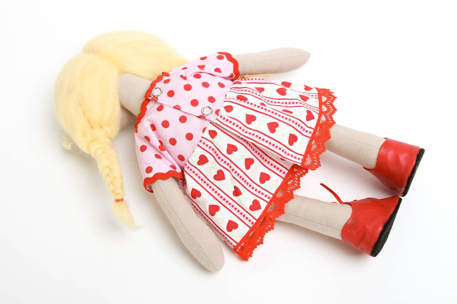 Bambola bella in cotone fatta a mano pupazzo tessile originale decoro casa
 foto 5