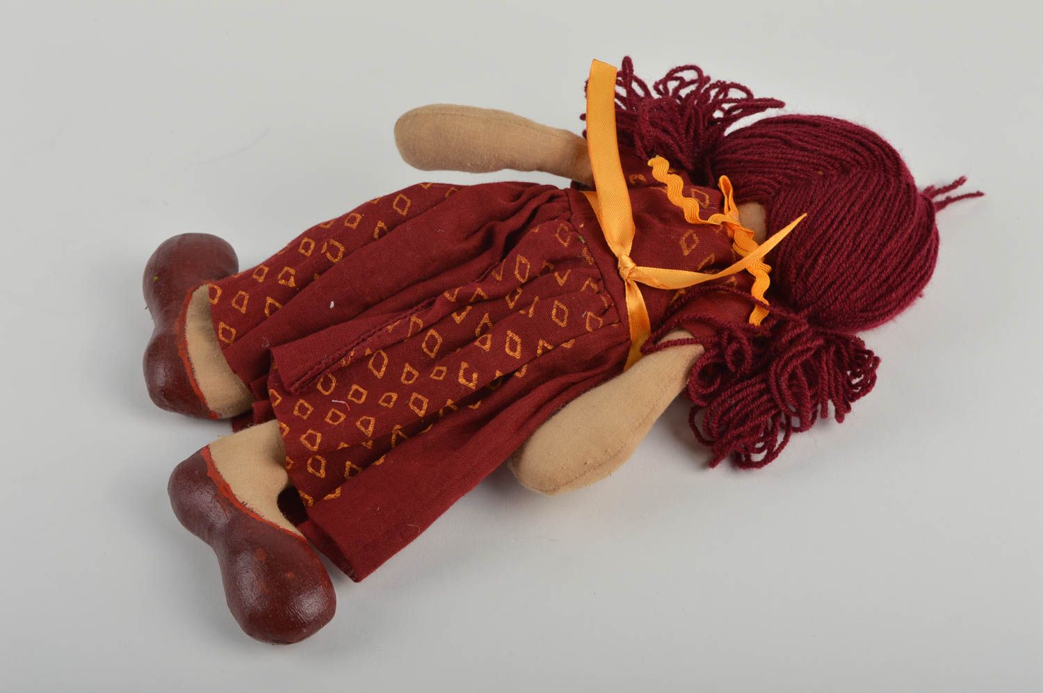 Кукла ручной работы кукла из ткани мягкая кукла из хлопка и льна расписная фото 2