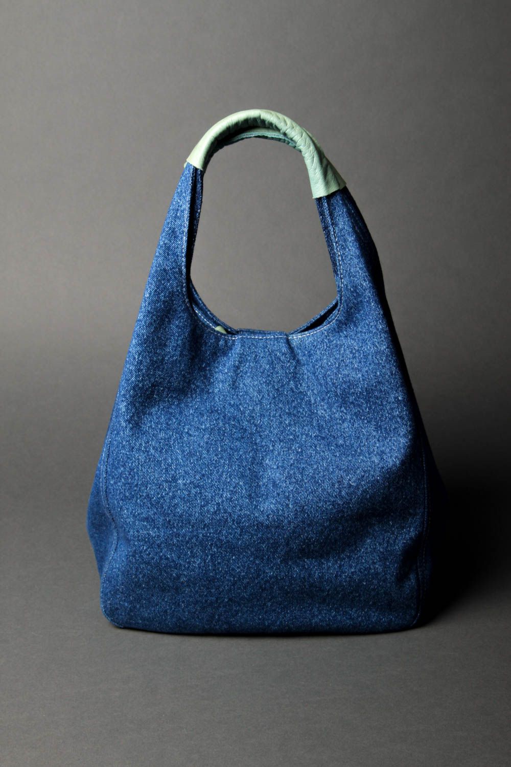 Сумка ручной работы женская сумка авторская тканевая сумка из джинсовой ткани фото 3