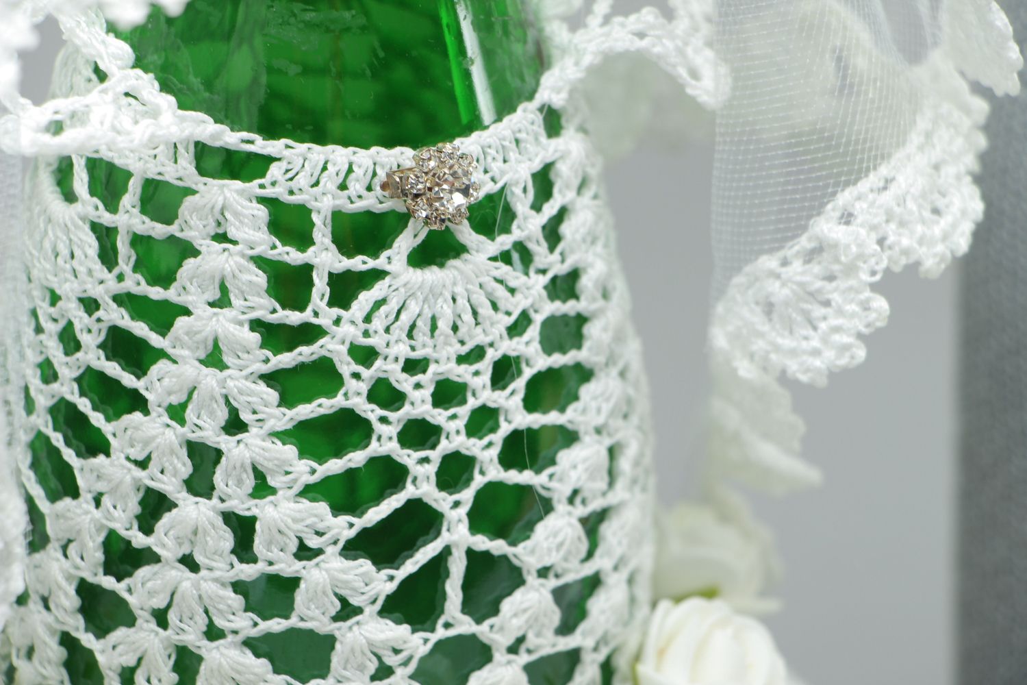 Wedding champagne bottle covers photo 2