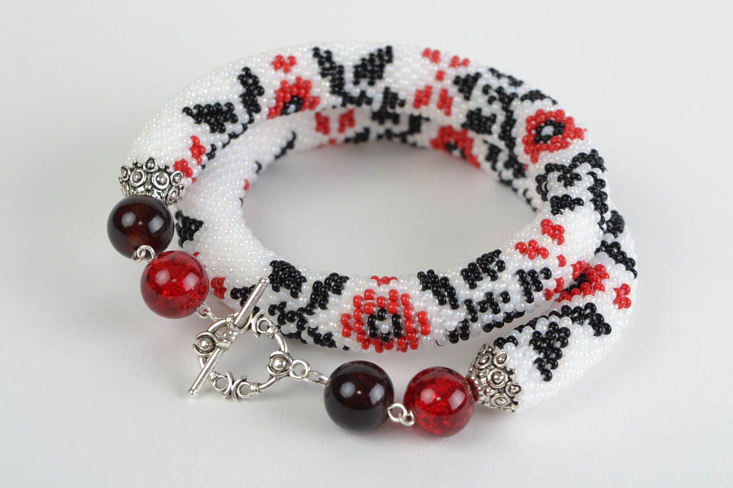 Beautiful design handmade beaded cord necklace women's jewelry ideas photo 3