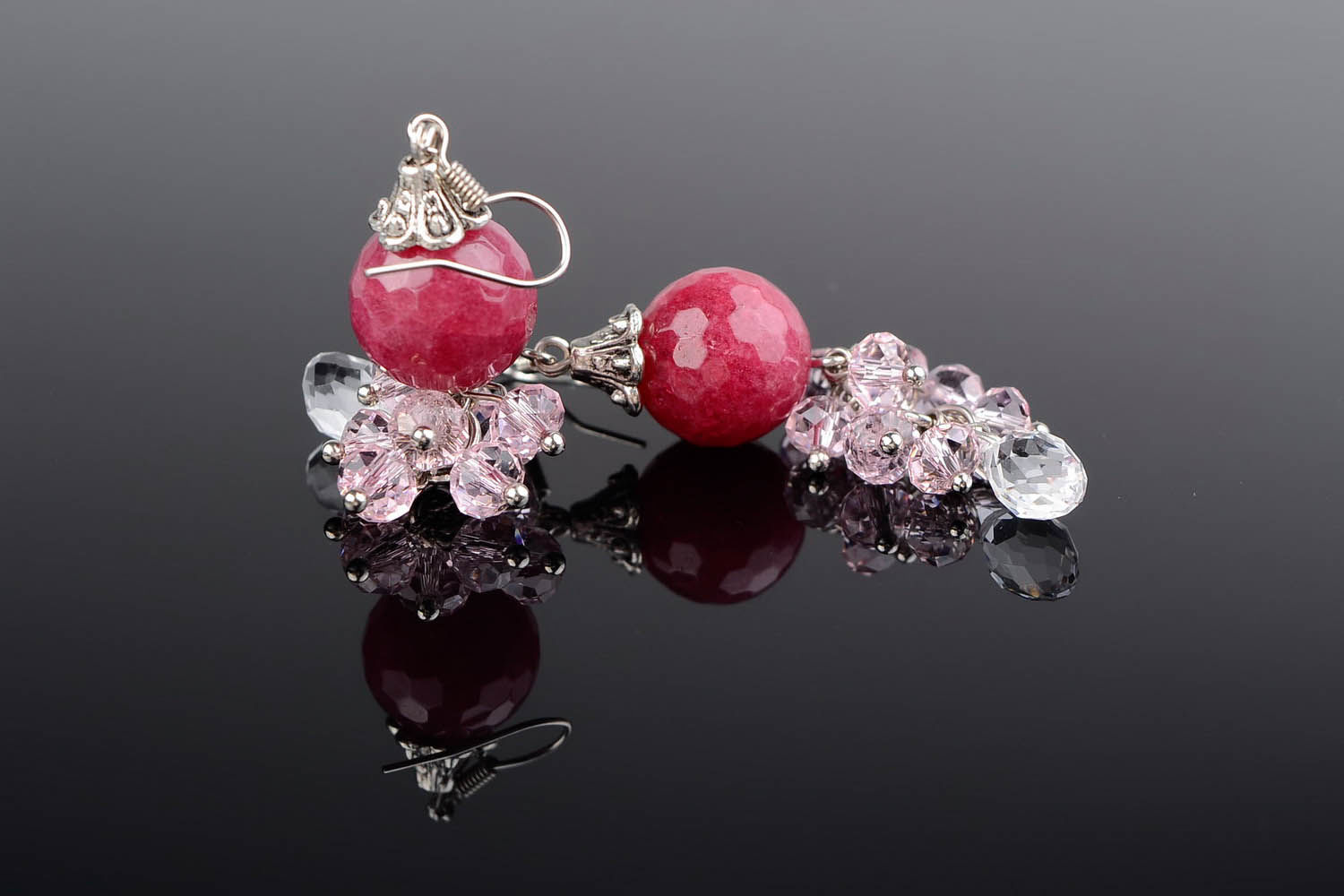 Earrings Cranberry in the Ice photo 1