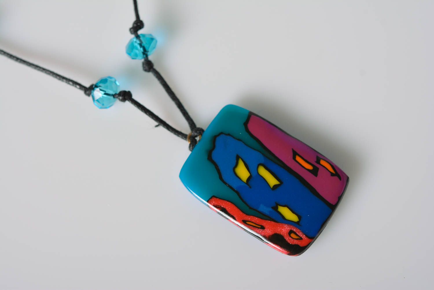 Fashion necklace handmade jewellery pendant necklace polymer clay charm necklace photo 4