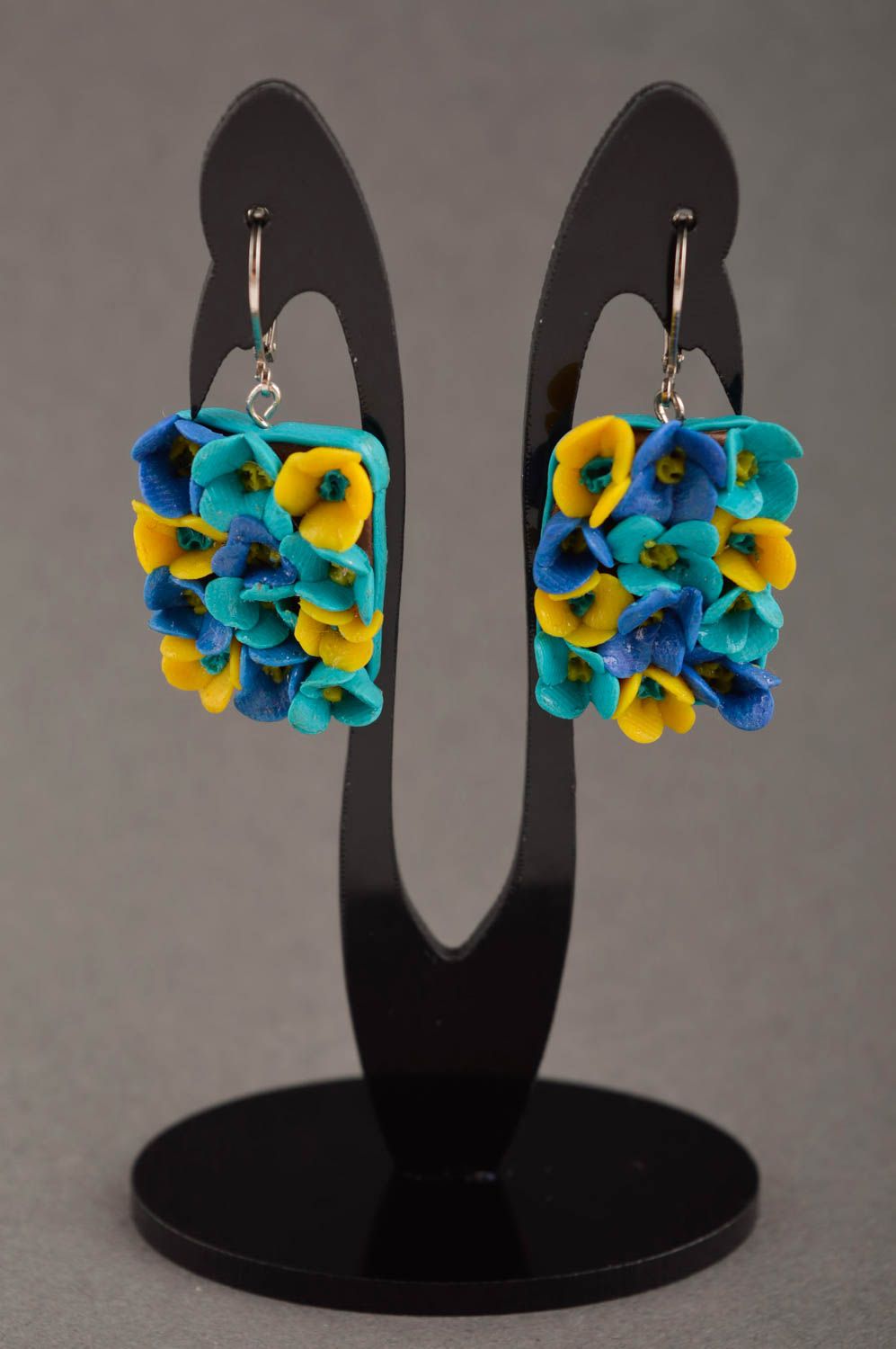 Handmade earrings designer clay earrings flowers earrings for women gift ideas photo 1