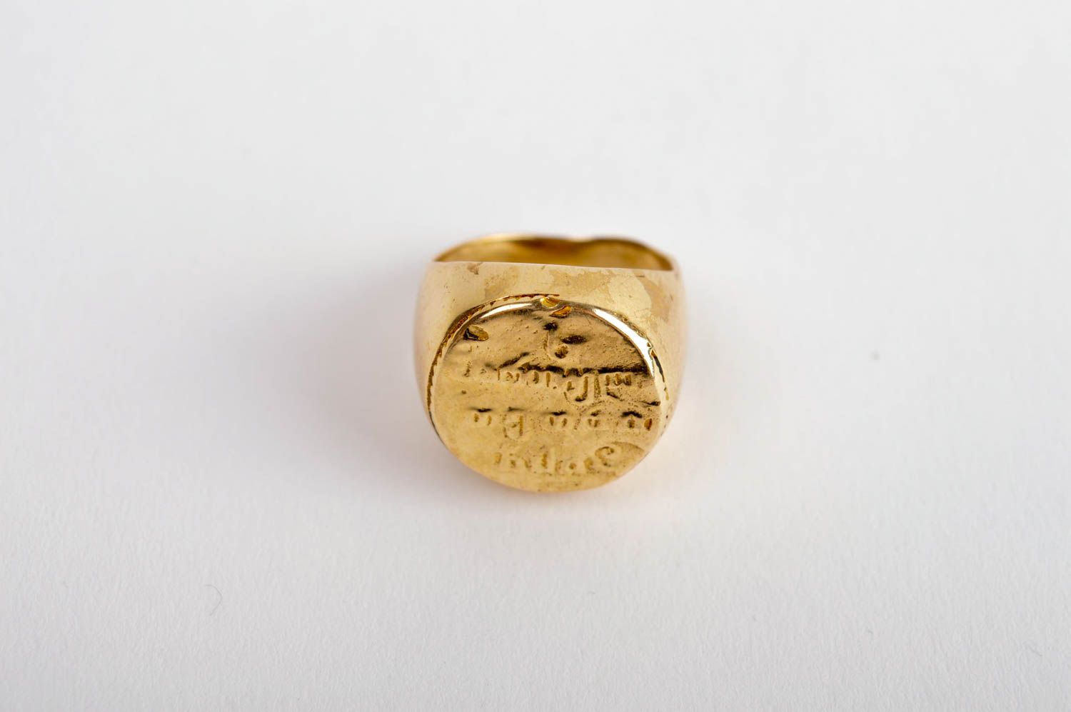 Handmade unusual ring unisex accessory metal ring brass designer ring photo 2