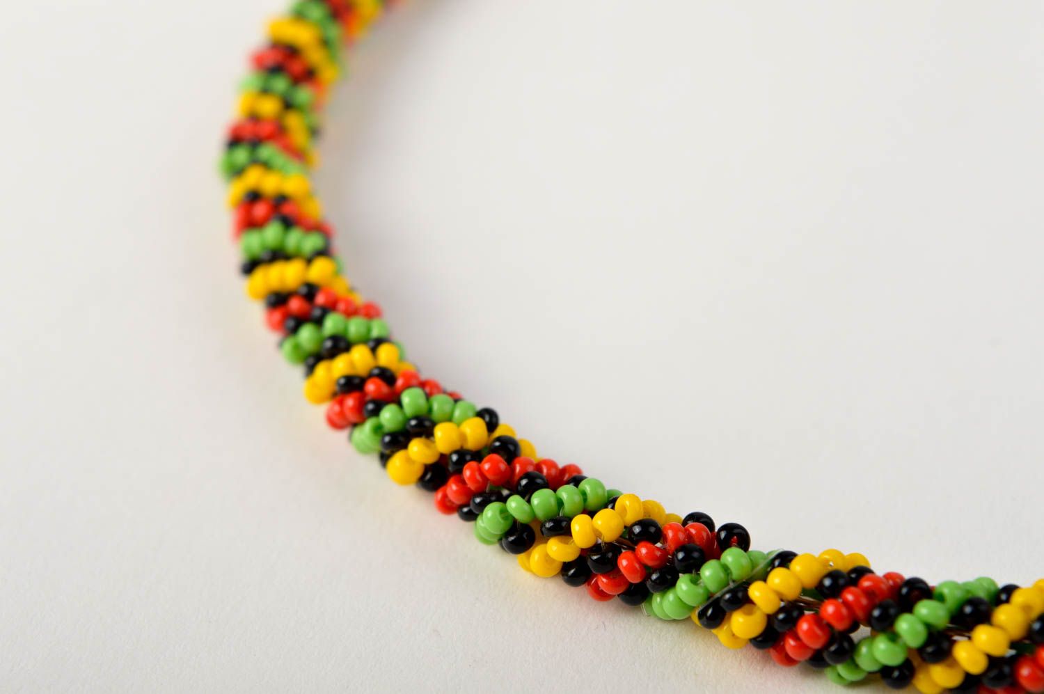 Bright handmade beaded necklace woven beaded cord necklace gifts for her photo 3