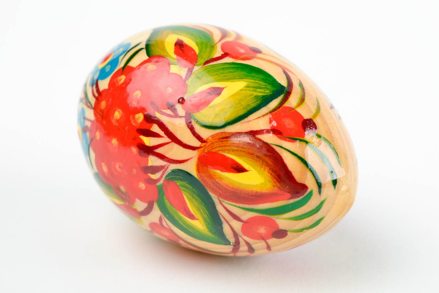 Unusual handmade Easter egg painted wooden egg small gifts decorative use only photo 4