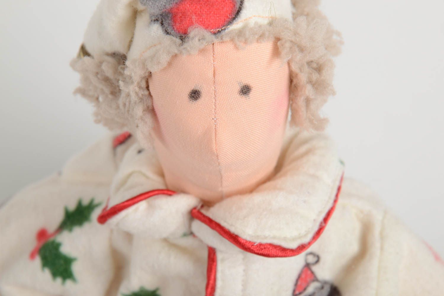 Handmade Puppe aus Stoff Kinder Spielzeug Deko für Zimmer niedliche Nachtmütze foto 3