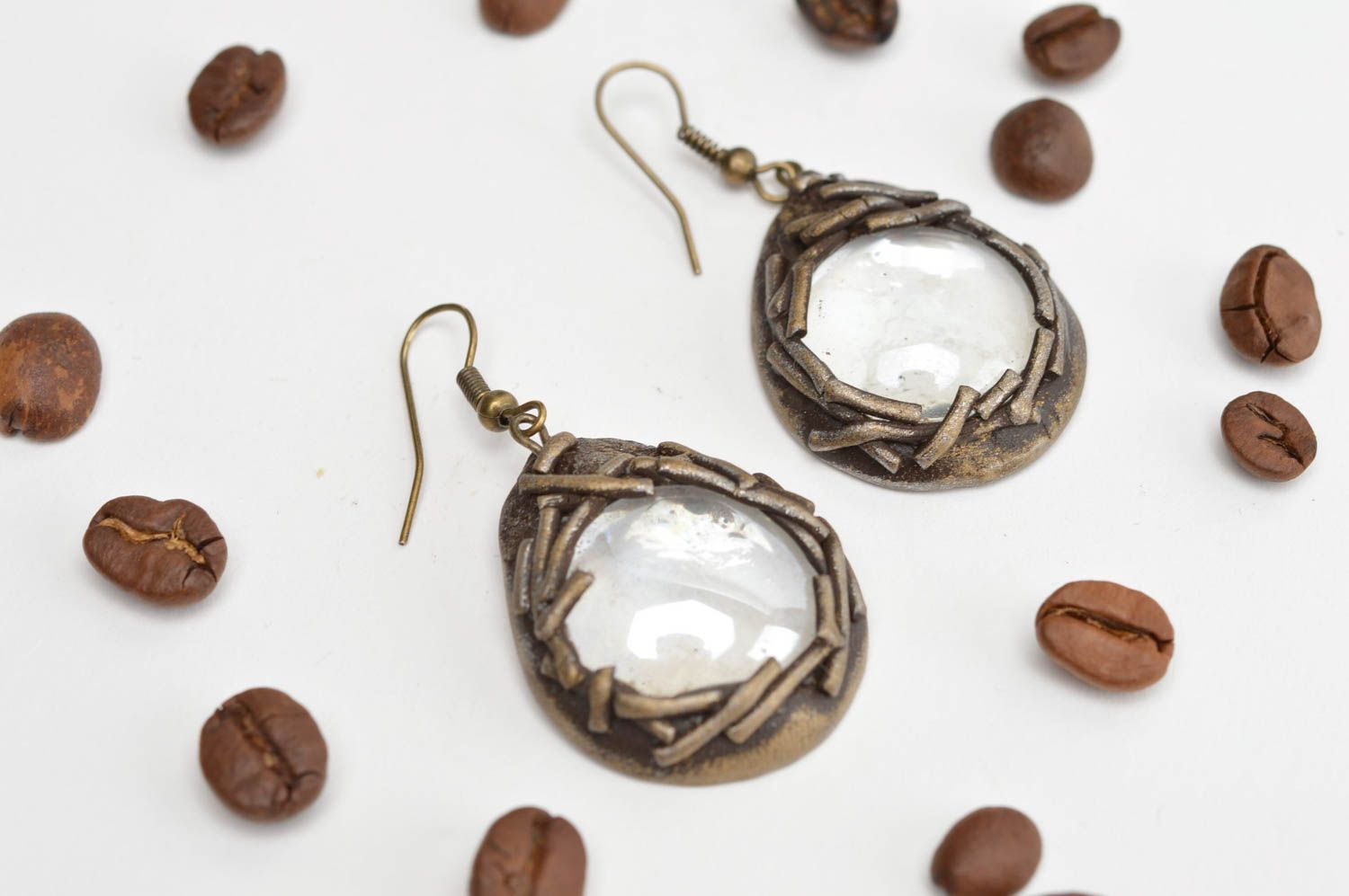 Beautiful handmade plastic tear drop earrings stylish jewelry polymer clay ideas photo 1