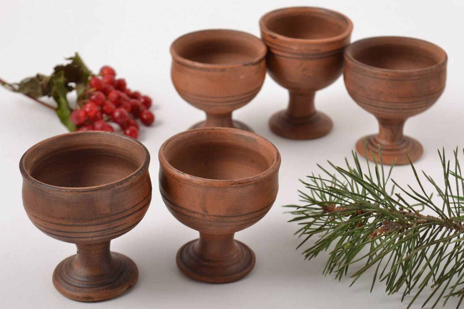 Vasos de chupitos cerámicos artesanales vajilla moderna regalo original 5 piezas foto 1