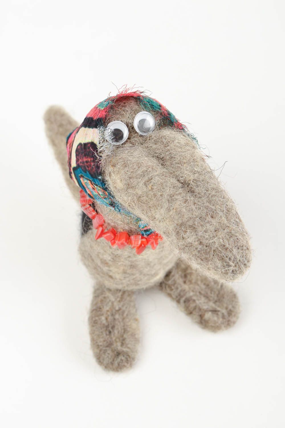 Juguete de fieltro seco muñeca artesanal de lana regalo para niño Corneja gris foto 3