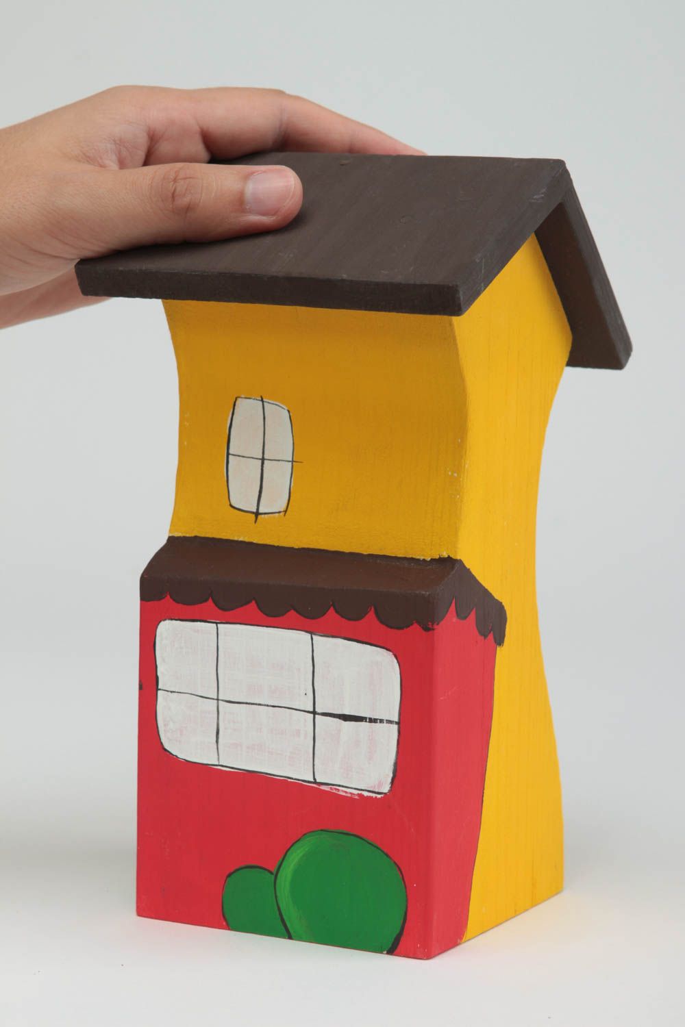 Figura artesanal con forma de casa  decoración de hogar regalo para amigo foto 5