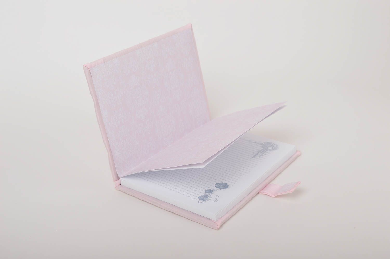 Carnet de notes Agenda fait main design original rose avec fleur Cadeau fille photo 5