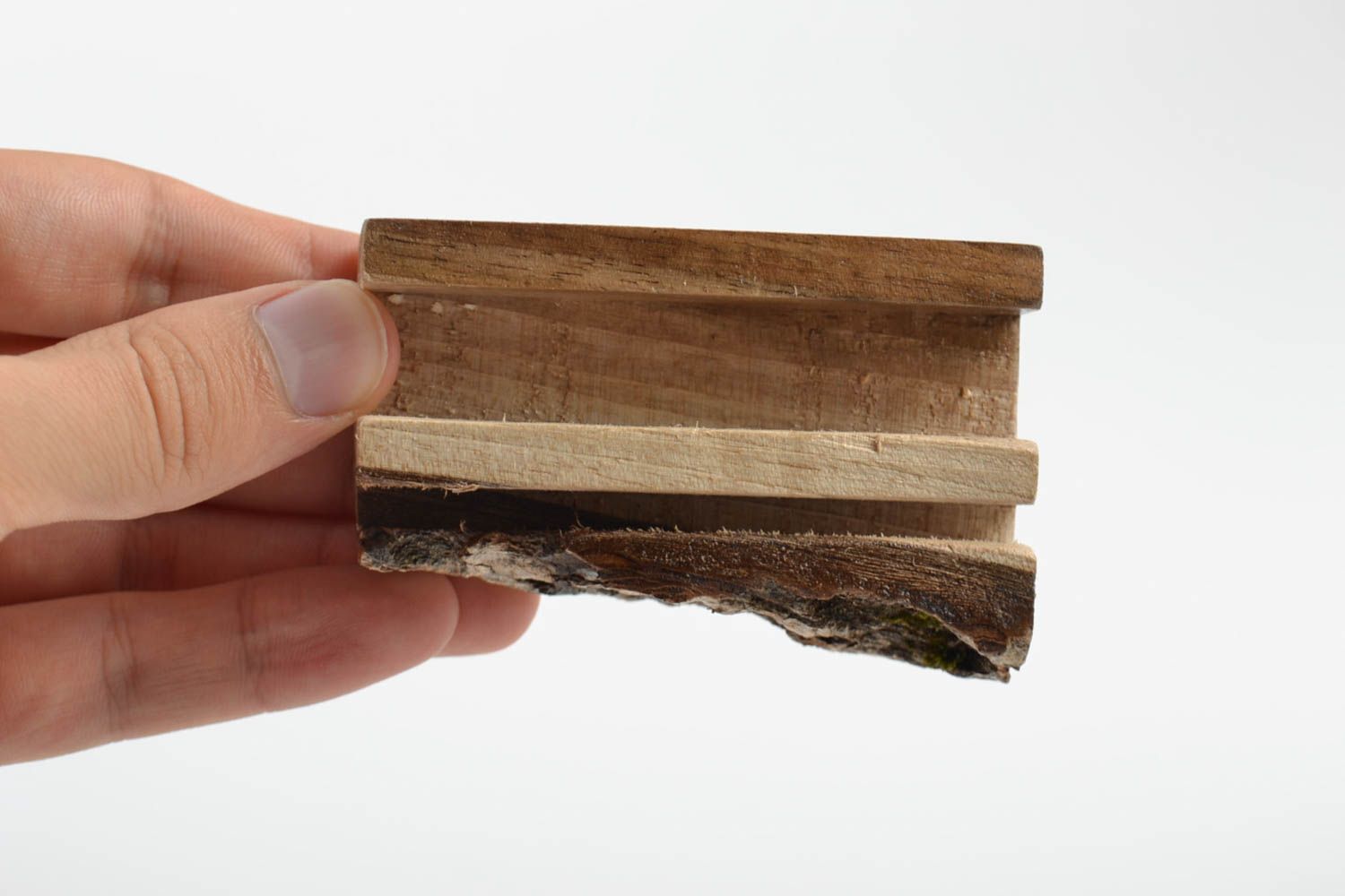 Soporte para móvil hecho a mano de madera ecológico regalo original hermoso
 foto 5
