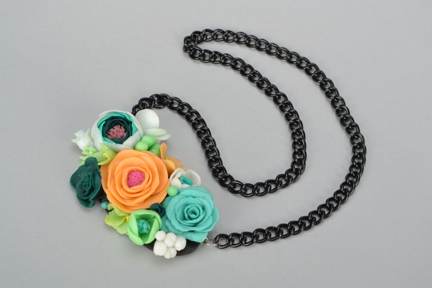 Polymer clay necklace photo 2