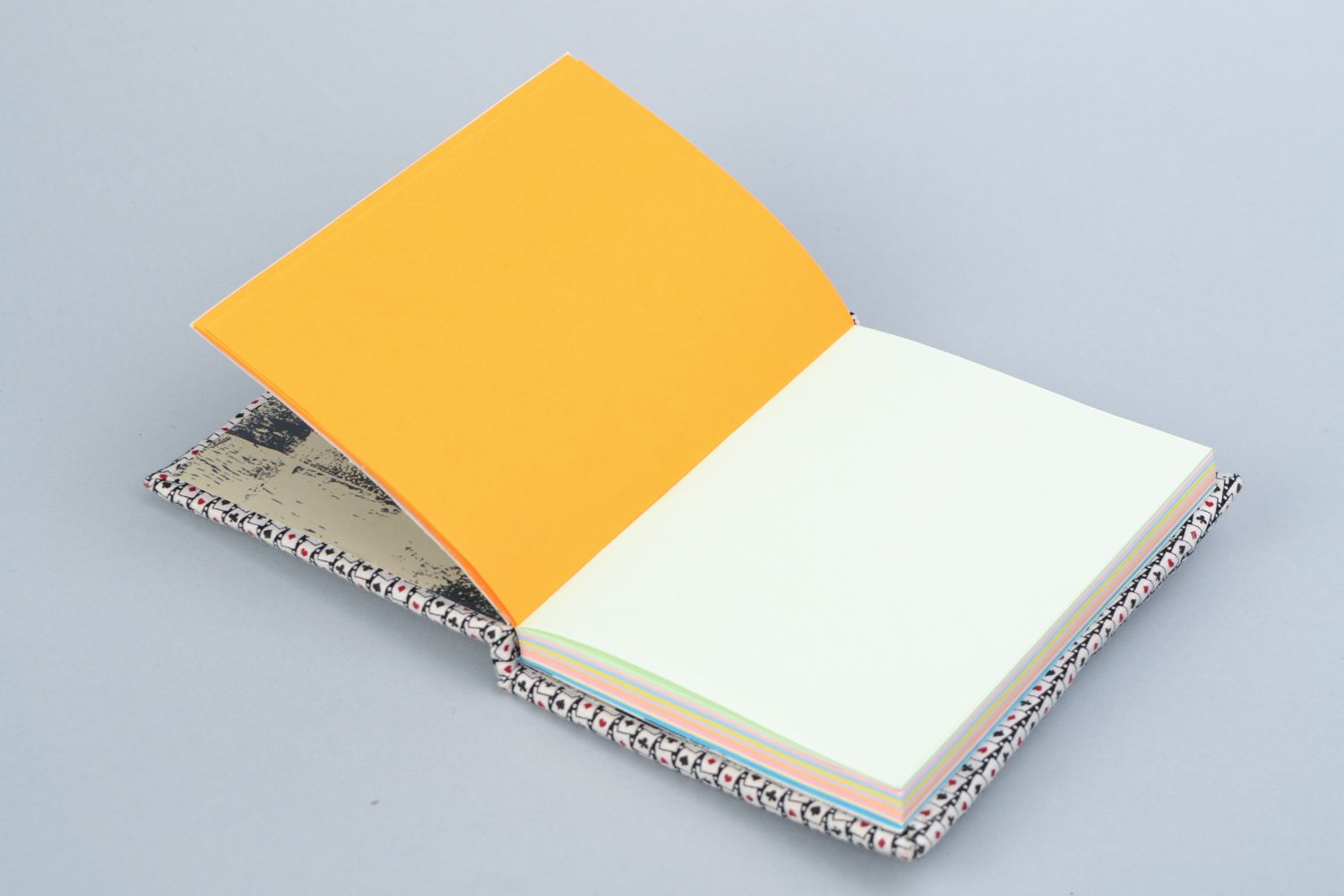 Fabric notebook with card print photo 3