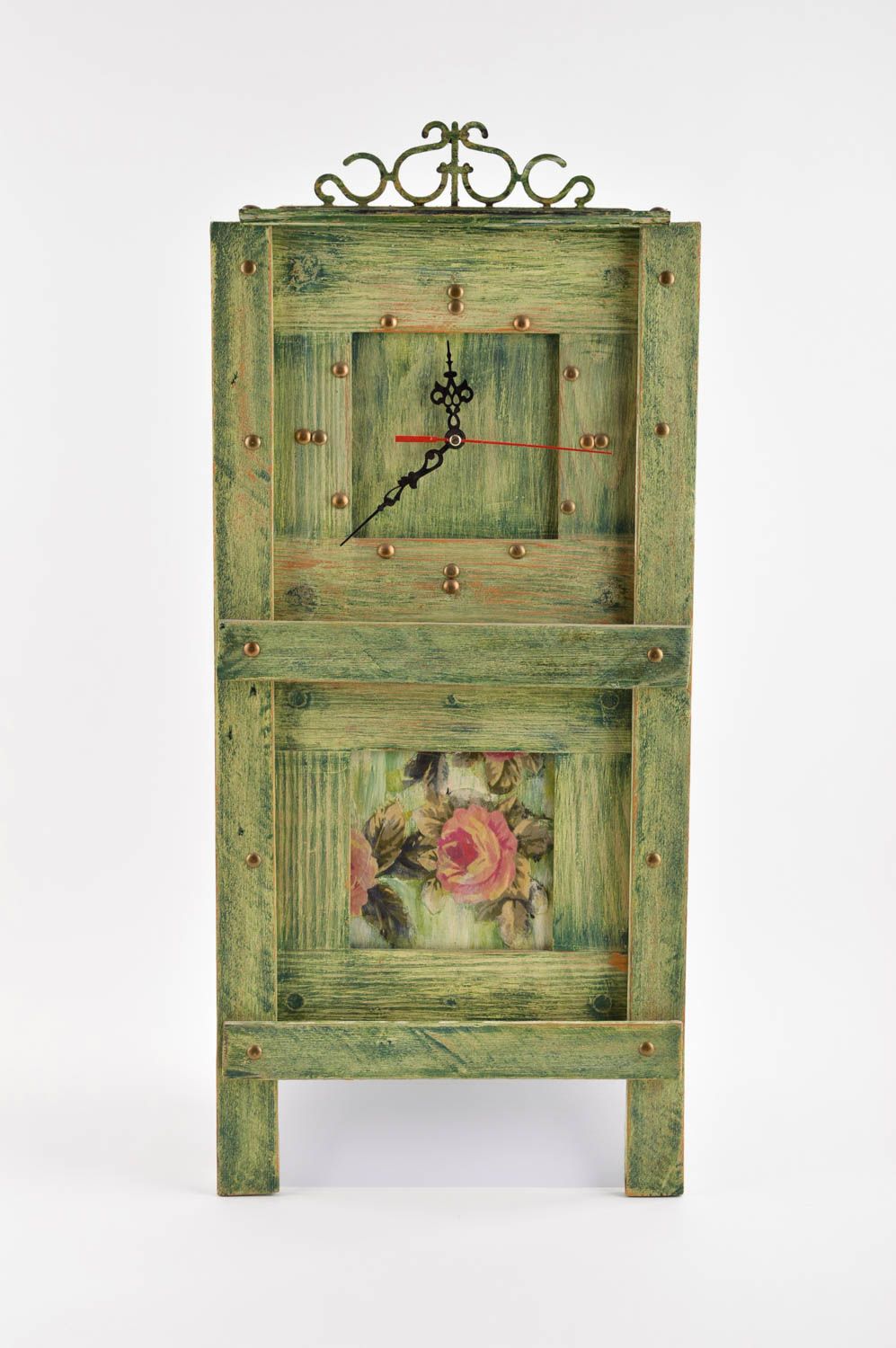 Reloj de pared hecho a mano de madera regalo original decoración de interiores foto 1