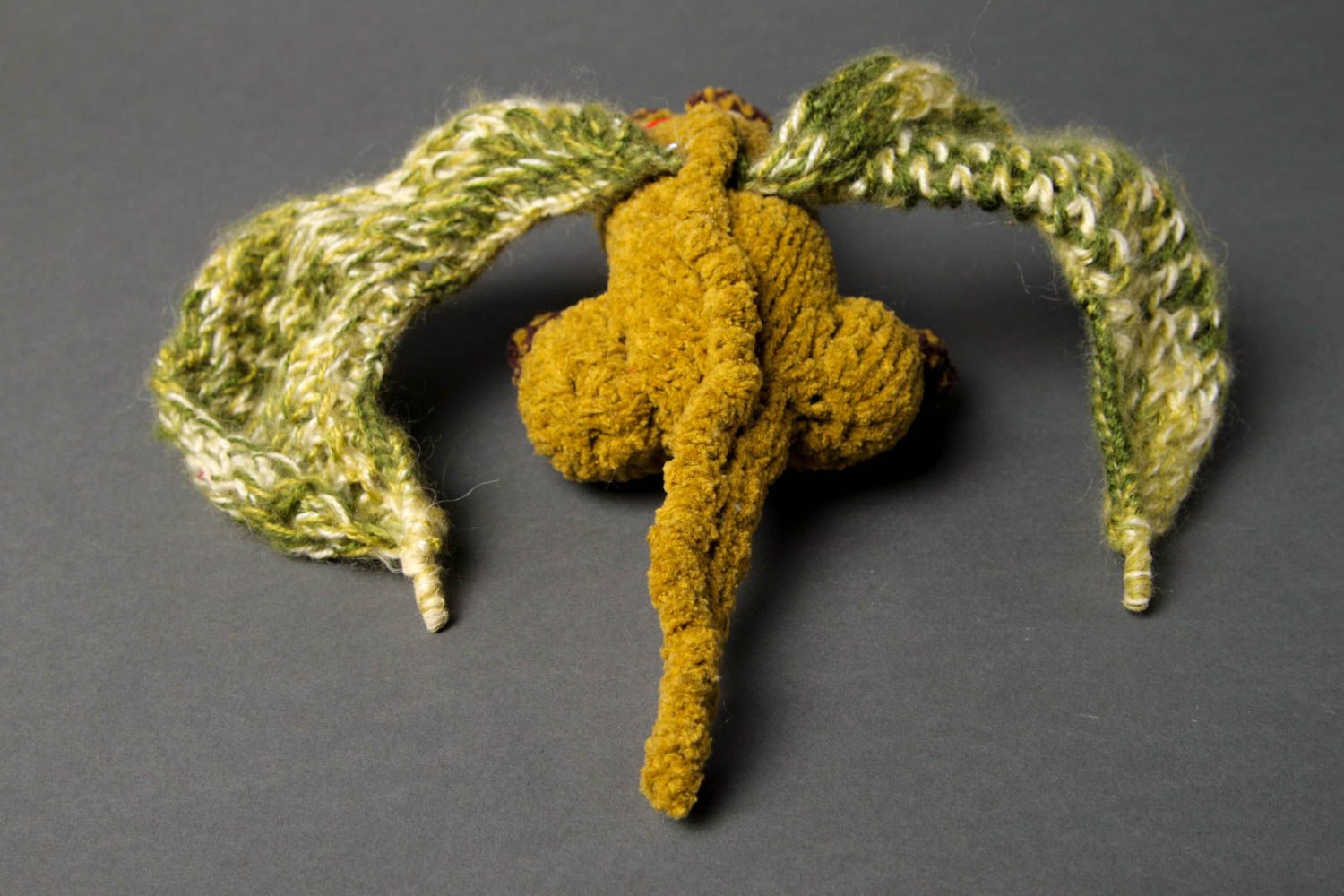 Peluche dragon vert Jouet fait main tricoté en laine Cadeau pour enfant photo 4