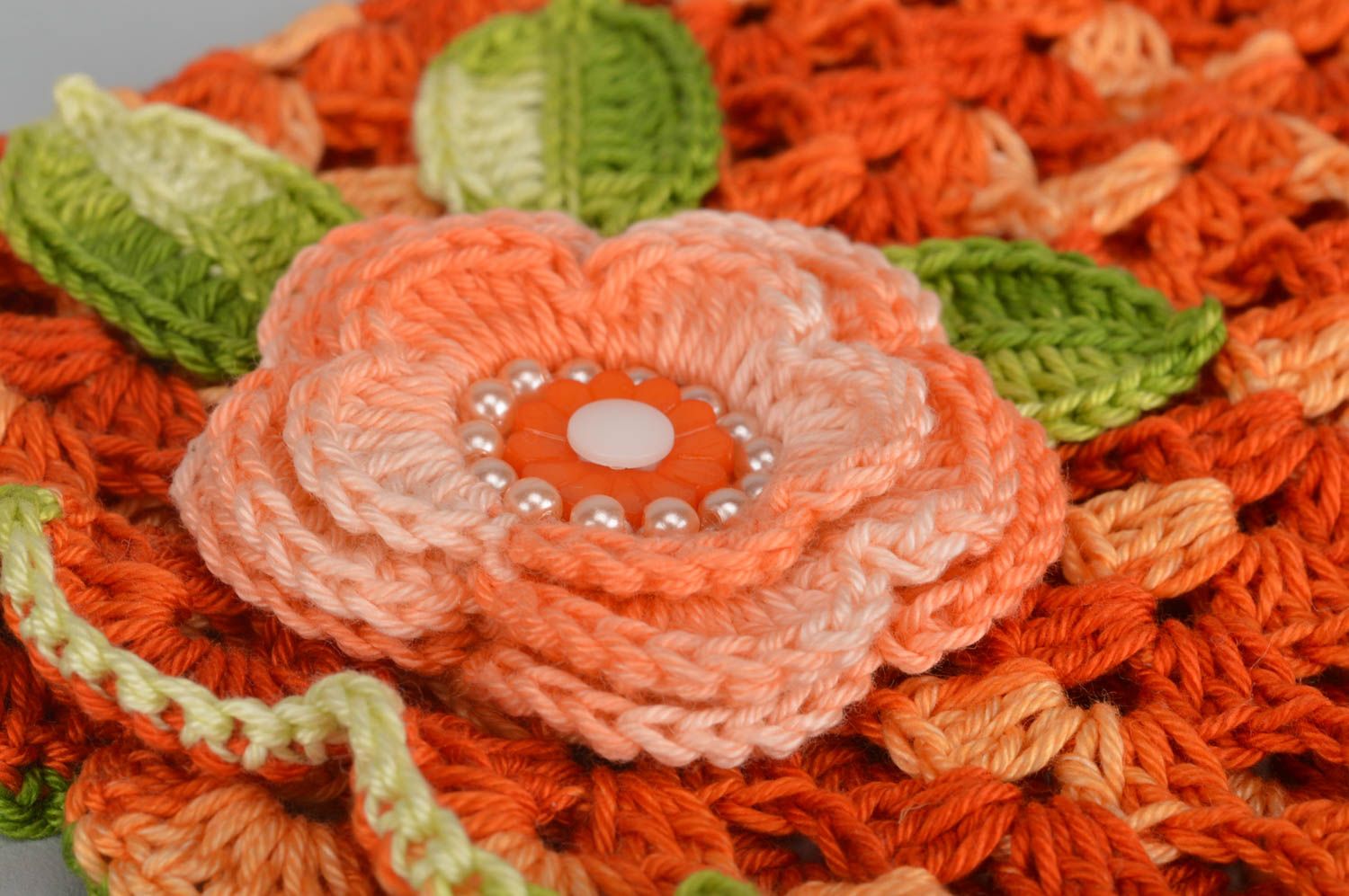 Handmade crocheted cap spring unusual cap designer cap for kids cute accessory photo 4
