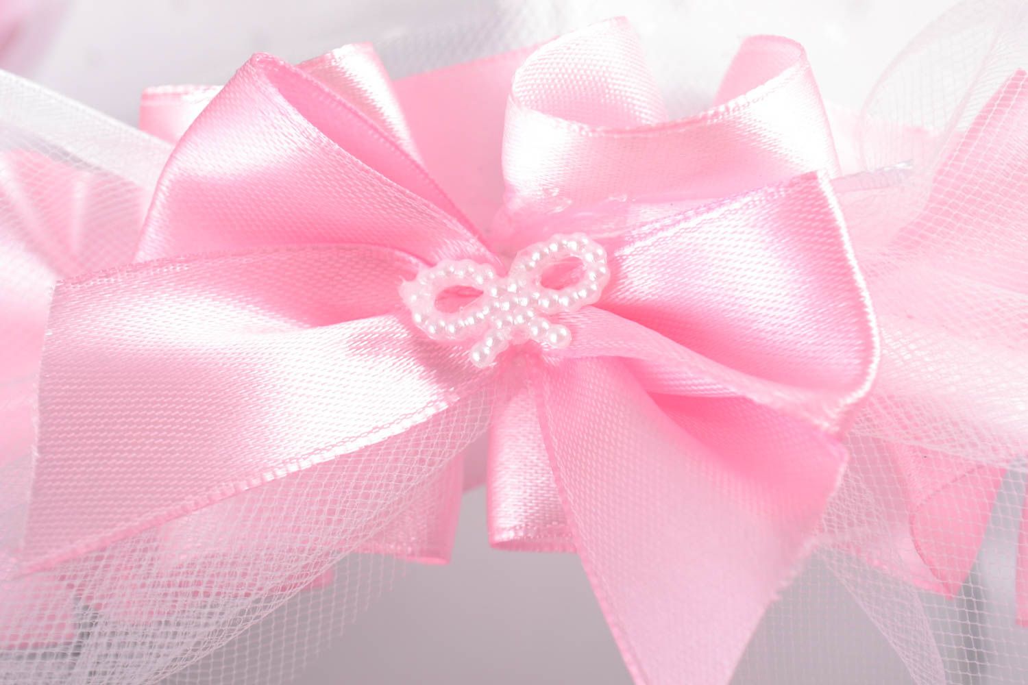 Panier de mariage mignon en tissu rose petit fait main en forme de poussette photo 2