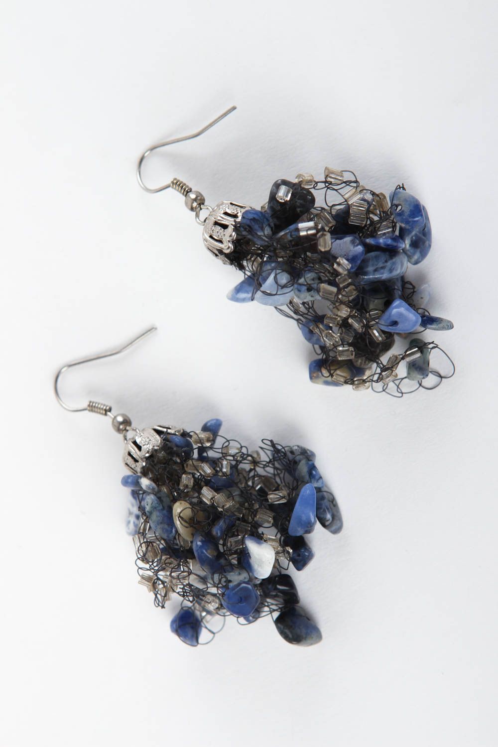 Large handmade beaded earrings gemstone earrings costume jewelry gifts for her photo 2