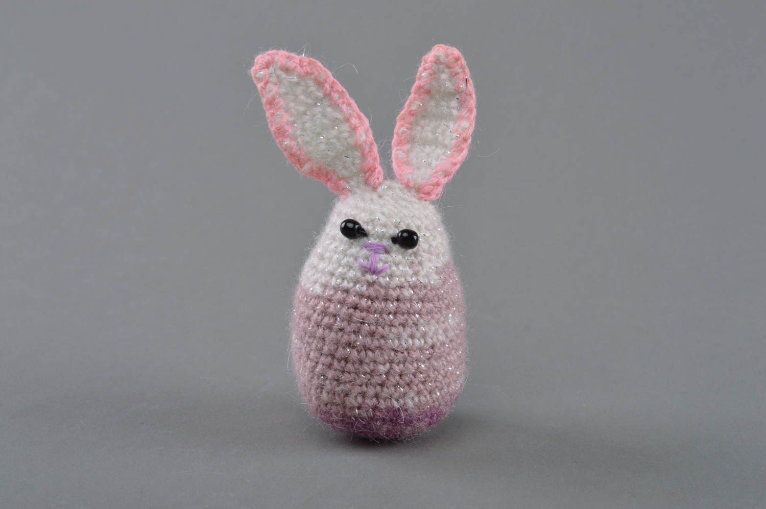 Soft crocheted toy bunny bright little beautiful handmade present for children photo 1