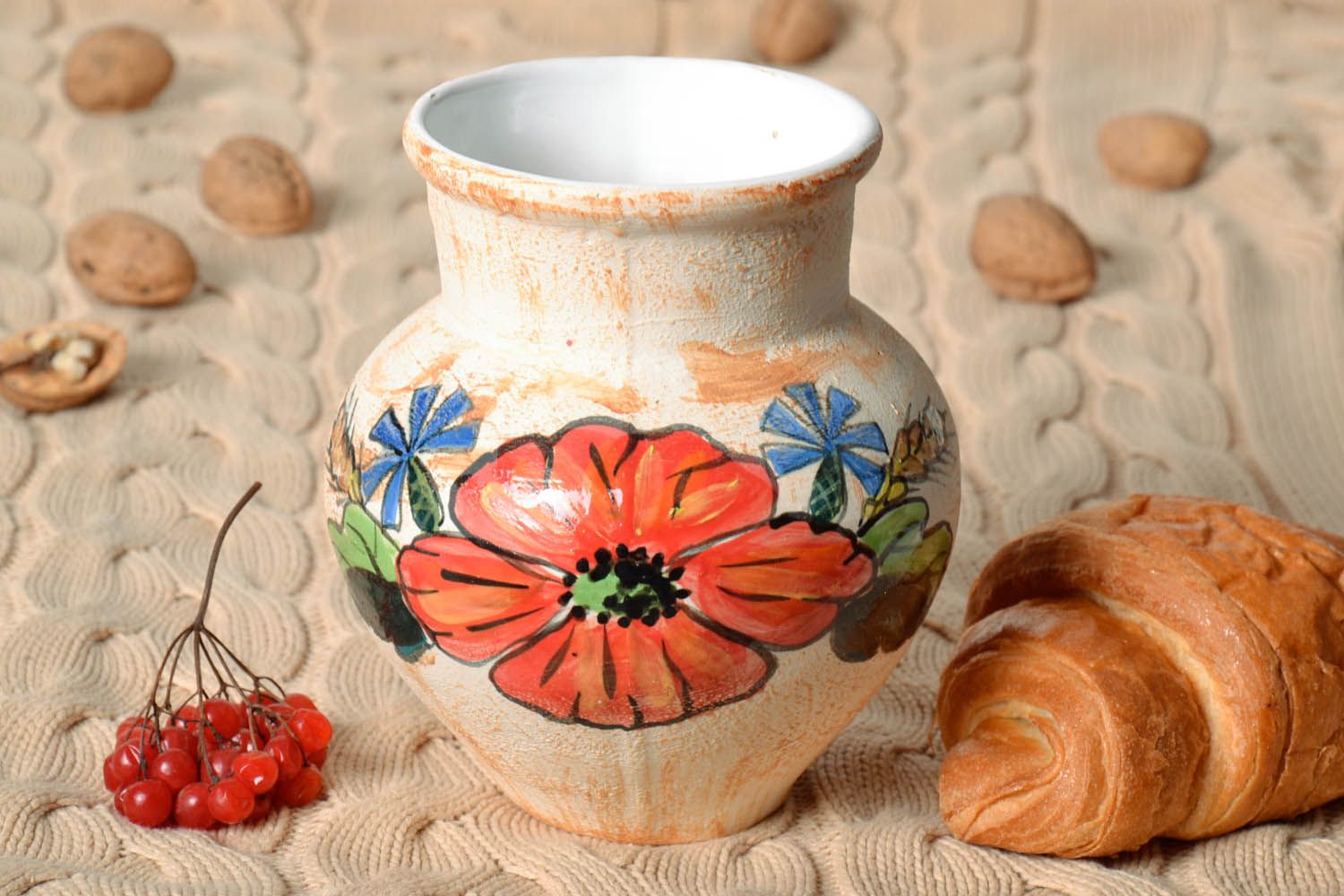 6 inches floral design vase jar for home décor 2 lb photo 2
