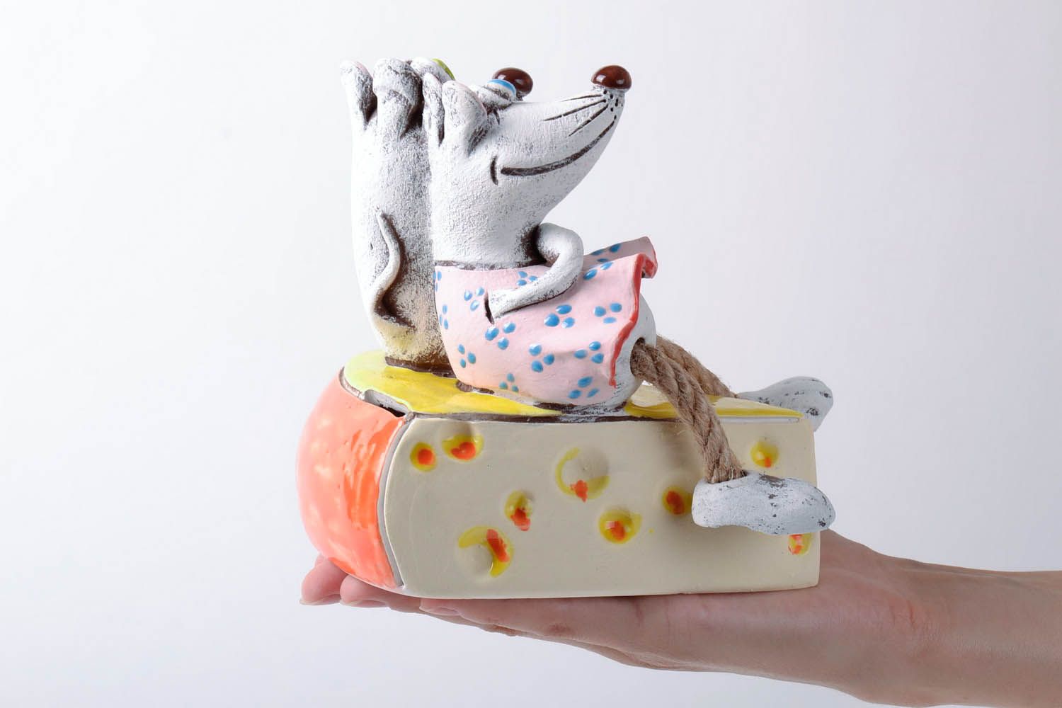 Clay money box Mouse on the Cheese photo 5
