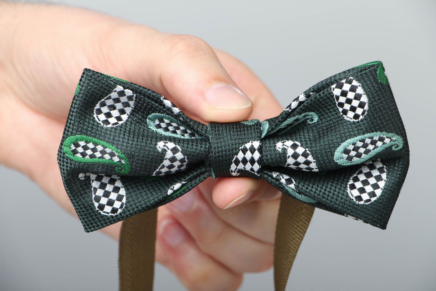 Текстильный галстук-бабочка с принтом фото 3