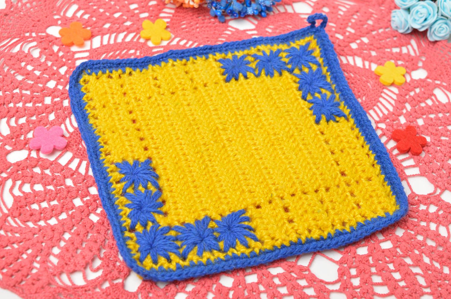 Handmade cup coaster crochet placemats woven placemats hot pad gifts for women photo 1
