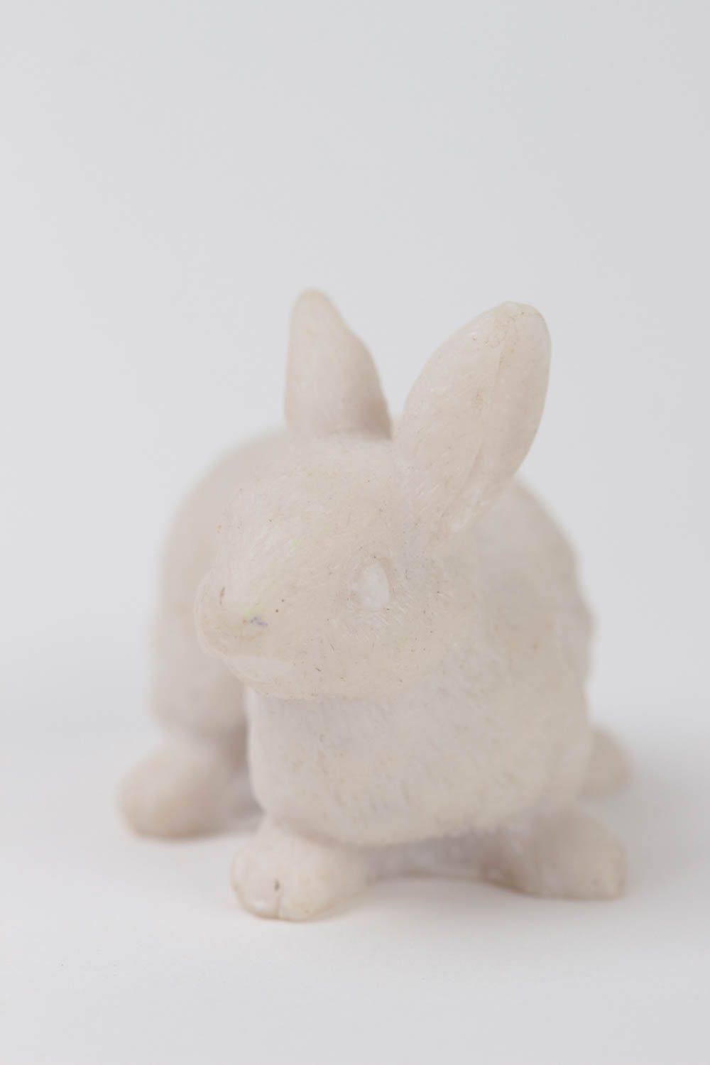 Figurine lapin fait main petite Statuette lapin blanc Objet à décorer photo 3
