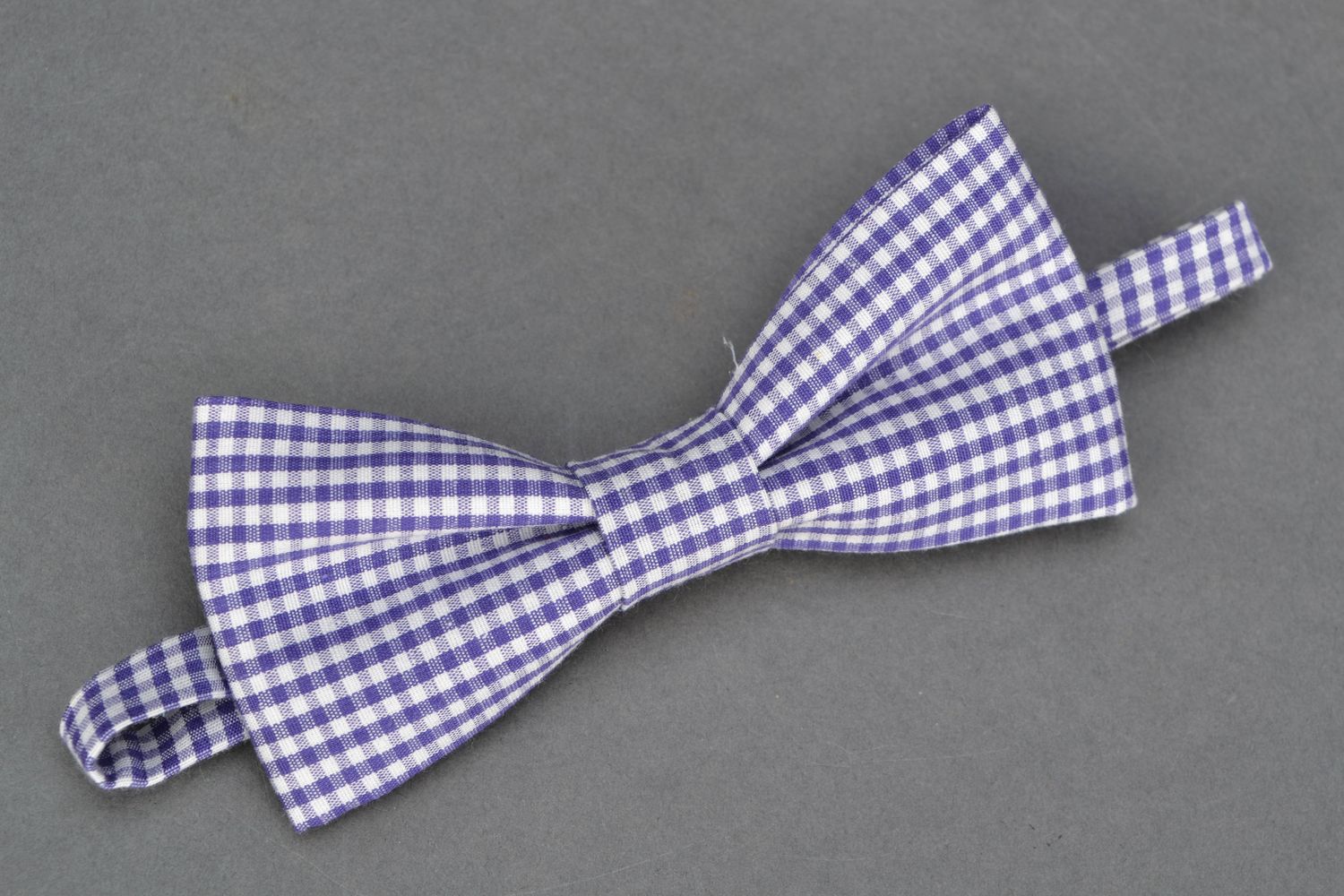 Violet checkered bow tie photo 3